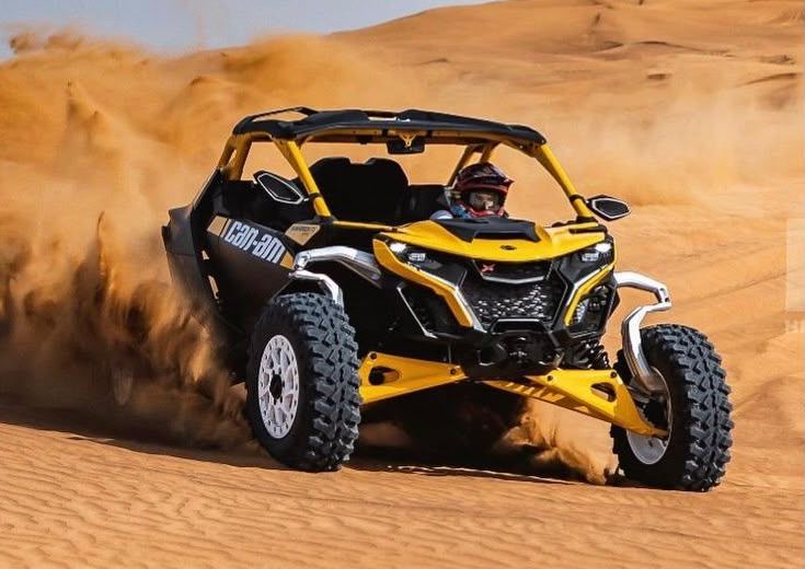 Can-Am Maverick R dune buggy in the Lahbab dunes